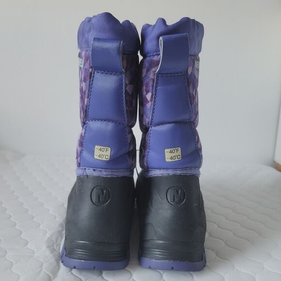 Merrell Girls Snow Quest Waterproof Purple Boots Size 11 Thermolite - Picture 7 of 14